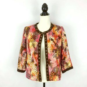 Trenz by Theresa Dressy Floral Silk Blend Blazer